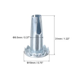 uxcell Caster Sockets, 8pcs 3/8" x 1-1/4"(9.5x31mm) Metal Caster Stem Sleeve Wheel Socket Type Mounting Stem for 5/16" x 1-1/2" Stem