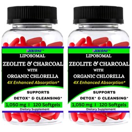 Nikoni Nikoni Liposomal Zeolite, Activated Charcoal & Organic Chlorella, Supports Full Body Detox (240 Softgels)