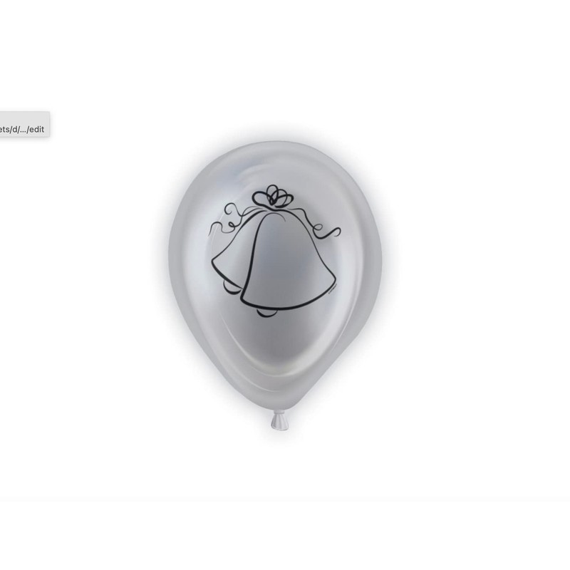 Unique Party 10" Latex Silver Wedding Bells LED Light Up