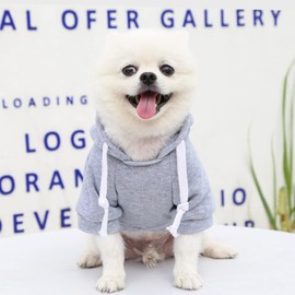 PETCARE Small Dog Hoodie Cat Sweater Grey Warm Soft Fleece Sweatshirts with Pocket Fall Winter Puppy Sweaters Cat Clothes for Cats Only Chihuahua Yorkies French Bulldog Outfits Pet Hooded Costume