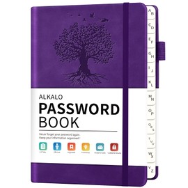 Password Book with Alphabetical Tabs, 5.4"x7.8"Password Keeper Book, 160 Pages/100GSM Hardcover Notebook, Password Organizer for Internet Website Address Login