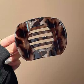 EZ PEACH Side Hair Clip, Plastic Resin Side Comb, Dino Clip, Hair Comb, Tortoise Shell Pattern, Transparent, Simple, Matte, Frosted, Polished, 5 Pairs of Vance, Lightweight, Hair Tightener, Bulk Hair