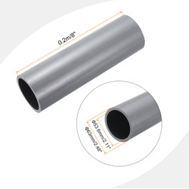MECCANIXITY 2.5 Inch PVC Rigid Tube Round Pipe Tubing Hardware Tubing 53.6mm ID 63mm OD 8" Length Light Grey High Impact for Water Pipe, Crafts