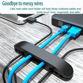 Cable Clips, Cord Organizer Cable Management, Cable Organizers USB Cable Holder Wire Organizer Cord Clips, 2 Packs Cord Holder for Desk Car Home and Office(Black+White)