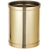 Kraftware Mylar Round Waste Basket, 11", Polished Brass Color
