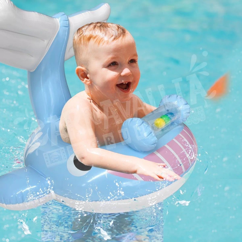 Grupo Carnavallia Inflable Ballena Azul Salvavidas Flotador Asiento Bebé Alber