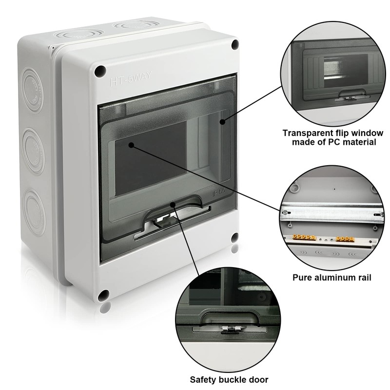Royouzi Surface-Mounted Distribution Box, IP65 Fuse Box, Surface-Mounted, Sub-Distribution Surface-Mounted
