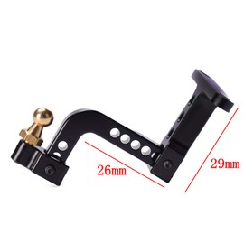 CNC Metal Adjustable Trailer Hitch Receiver Tow Hook for TRX4 SCX10 D90 1/10 RC Crawler Car Rear Bumper