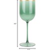 EcoQuality Translucent Plastic Green Wine Glasses with Gold Rim -