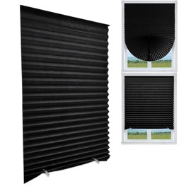MALOKI Blackout Blinds for Windows,Temporary Window Shades Cordless Light Filtering Pleated Paper Shades Room Darkening Blinds for Home Bedroom Office Window - 35 x 59 Inch (Fits Windows 19-36 inch)
