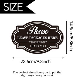 Please Leave Packages and Deliveries Here Sign，Self-Adhesive Waterproof Vinyl Delivery Signs for Packages, Place Packages Here Sign for Home，Office，Shop，Box, Door