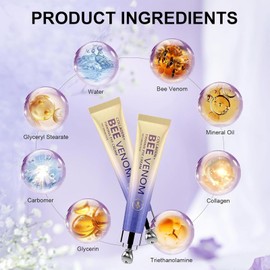 Kollagen+Bienengift Augencreme Roll,Bienengift Augencreme,Anti-Aging augencreme Augenpflege gegen falten, augenringe,20G