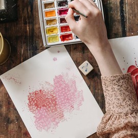 GLOBLELAND Mini Marks Pattern Clear Stamps Background Rubber Clear Stamps Star Heart Backgroun Clear Stamps for DIY Scrapbooking Photo Album Decorative Cards Making 6.3x4.33inch