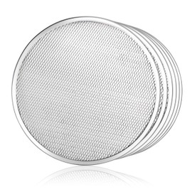 New Star Foodservice 50981 Seamless Aluminum Pizza Screen, Commercial Grade, 18-Inch, Pack of 6