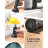 Black Kitchen Faucet with Pull Out Sprayer Stainless Steel Single