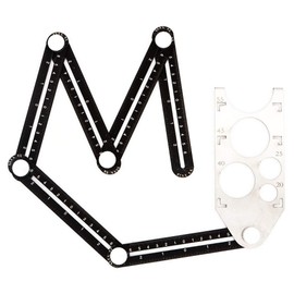 NUZAMAS Aluminum Alloy Multi-Angle Ruler, Angle Luiser Instant Template, Metal Measures, Measuring Folding Ruler Tool with Hole Positioning for DIY, Handyman, Contractor, Carpenters, Tile Maker, Brick