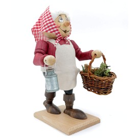 Kuhnert - Original Erzgebirge Wood Art Incense Smoker Figurine 22 cm - Herb Woman