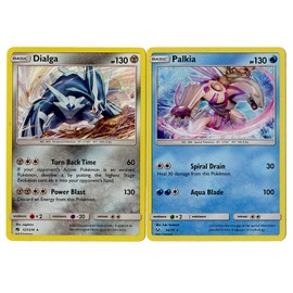 Dialga & Palkia - Lost Thunder & Shining Legends - Legendary Card SE - 127/214 y 24/73 - Raro lote de 2 cartas