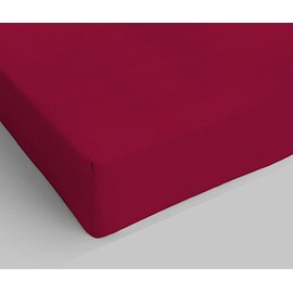 Max Color Cotton Fitted Sheet, Double, Burgundy
