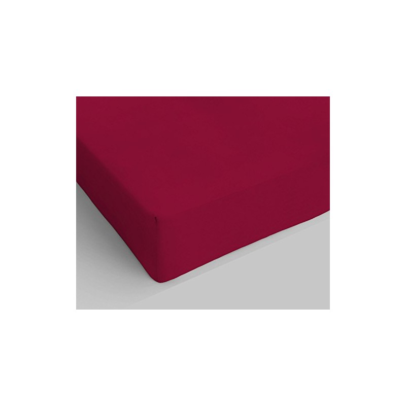 Max Color Cotton Fitted Sheet, Double, Burgundy