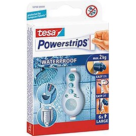 tesa Powerstrips Waterproof Large White