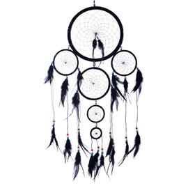Dream Catcher for Good Dreams with Beads and Real Feathers, Diameter 9 cm, 11 cm, 14 cm, 16 cm, 17 cm and 28 cm.