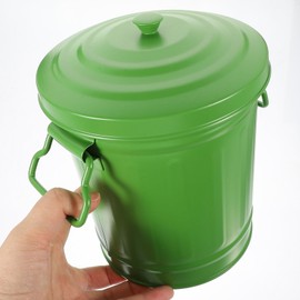 Alipis Desktop Trash Can Garbage Bin Iron Garbage Can Metal Rubbish Bin with Lid Pencil Cup Holder Wastebasket Garbage Holder Flower Pot Green