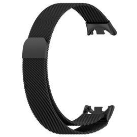 PANDA BOBO Metal Band Compatible with Xiaomi Mi Band 8 Replacement Bands Wonme Men, Stainless Steel Mesh Loop Adjustable Wristband Replacement Strap for Xiaomi Mi Band 8 (Black)