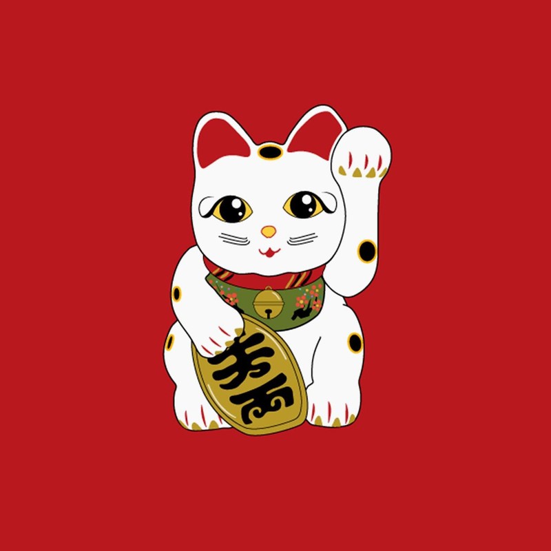 CafePress Maneki Neko Cat Magnet 2.25" Round Magnet, Refrigerator Magnet
