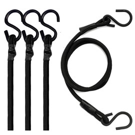 6FT & 3FT Long Heavy Duty Elastic Bungee Straps, 72-Inch/36-Inch Long Luggage Rope Tie Downs Cable Bungee Cords with Hooks for Camping, Tarps, Bike,Cars,Roof Racks,Tent Transport Locking