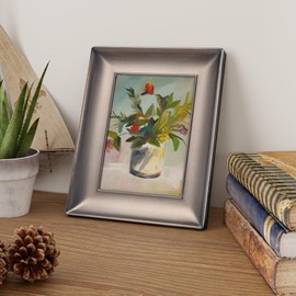 Axeman 5x7 Metal Picture Frame with Tempered Glass, Modern Photo Frame with Easel & Hook for Tabletop & Wall Display, Display 4x6 Pictures with Mat or 5x7 without Mat, Bronze