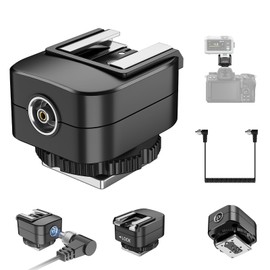 Camera Hot Shoe Booster Pad with PC Flash Cable, Support TTL Auto Measurement High Speed Sync Support PC Line Control Booster for GODOX it30pro Flash TTL Flash (for Nikon)