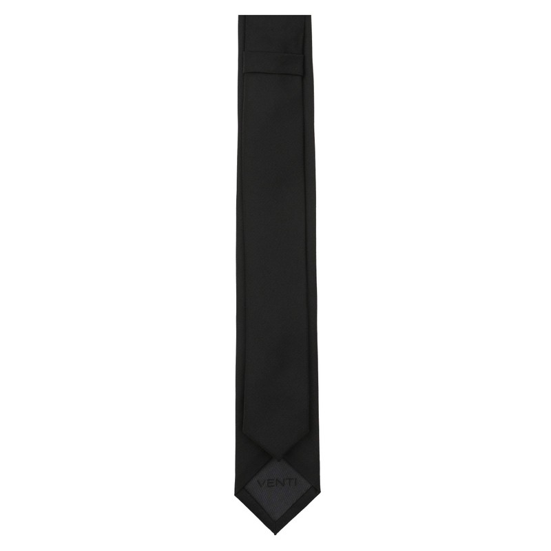 Venti 001030 Men's Structured Tie Plain Fashionable Textured Pattern, black