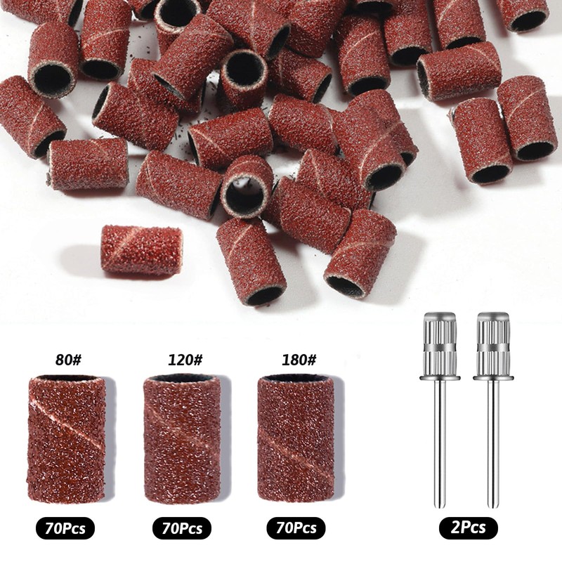 210Pcs Sanding Bands for Nail Drill, Nail Sanding Bands with
