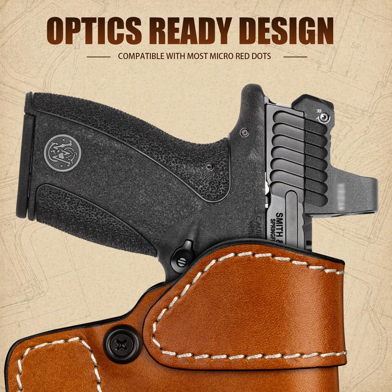 Leather Pocket Holster for S&W Bodyguard 2.0/Ruger LCP, Optic Ready,