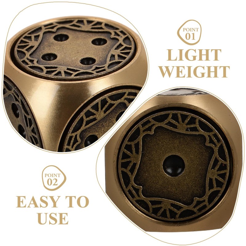 Vaguelly Set Brass Dice, Antique Dice, Metal Dice, Golden