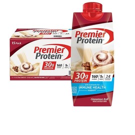 Premier Protein Shake, 30g Protein, 1g Sugar,24 Vitamins&Minerals Nutrients to Support Immune Health, Cinnamon Roll, 11 Fl Oz Pack of 15