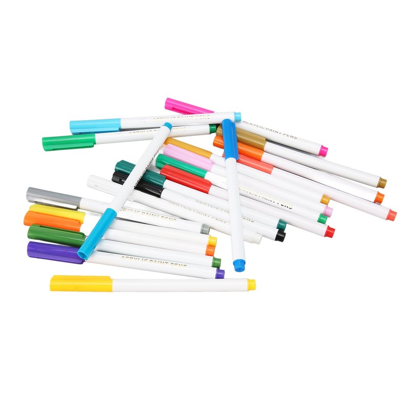 21 Colors Paint Pens Acrylic Markers Washable Dry Quickly Paint