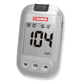 GIMA Misuratore Glicemia Glucometro Kit Completo Per Il Controllo e Il Monitoraggio Del Glucosio Nel Sangue Con 10 Strisce Soluzione Di Controllo 10 Lancette Sterili Penna Pungidito, Bluetooth