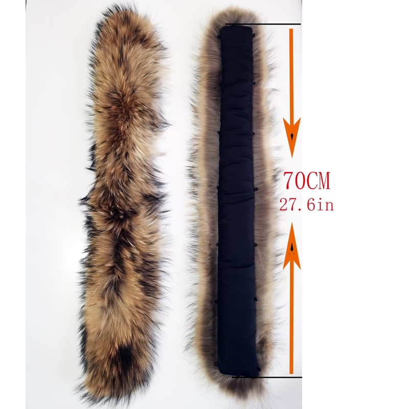 Real Pelts Collar Women Neck Warmer Scarf Raised Raccoon Hairs
