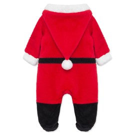 Little Me Clothes for Baby Christmas Santa Minky Holiday Footie, 6 Months
