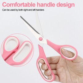 Multipurpose Stainless Steel Scissors 6.7" Pink Sharp Shears Comfort-Grip Scissors for Fabric Craft Office Supplies (Pink 7.7'')