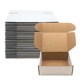 Livejun 8x6x3 inch Shipping Boxes Set of 25,White Corrugated Cardboard Box for Mailing Literature Mailer Small Business Packing Gifts Shipping Packaging Craft Giving Products (8 x 6 x 3 Inches)