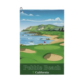BJQ Golf Towel California Flag Golf Towel with Carabiner Clip Microfiber Towel for Golf Bag Men and Women Golf Accessories