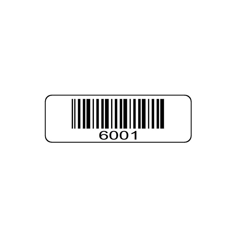 1000 Numbered Labels, Pre Printed Serial Barcodes 1-1/2" x 1/2"