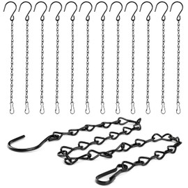 Quesuc Hanging Metal Chain 50 cm Hanging Basket Chains, Quesuc Chain for Hanging Lantern, Hanging Bird House, Bird Feed, Hanging Baskets, Lanterns Pack of 12