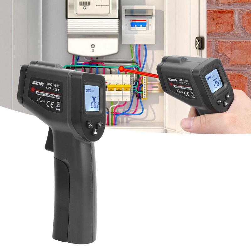 DT8380D 50℃380℃ Thermometer NonContact Digital Infrared Thermodetector for Industrial