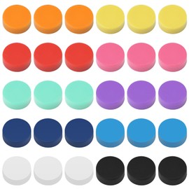 20mm Colorful Whiteboard Magnets - 30Pcs Round Fridge Magnets, for Crafts Whiteboard Kitchen, Small Fridge Stickers, Notice Boards Flat Magnetic Pins for Home Office School(10 Colors)