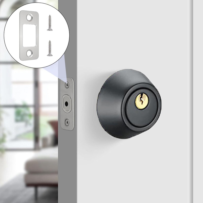 2 Pcs Round Corner Deadbolt Strike Plate, 1" X 2