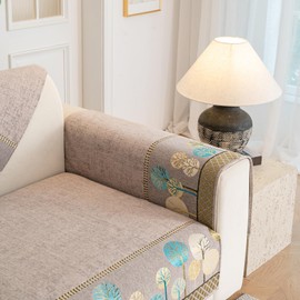 JoraLion Boho Jacquard Armrest Backrest Cover 36"x36" - Sofa Arm & Back Rest Protector Only, Washable Non Slip Furniture Protector Slipcover for Cushion Couch Sofa, 1pc, Khaki